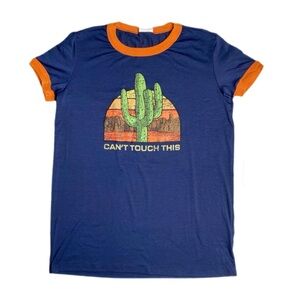 LuLaRoe Blue and Orange Cactus Tee